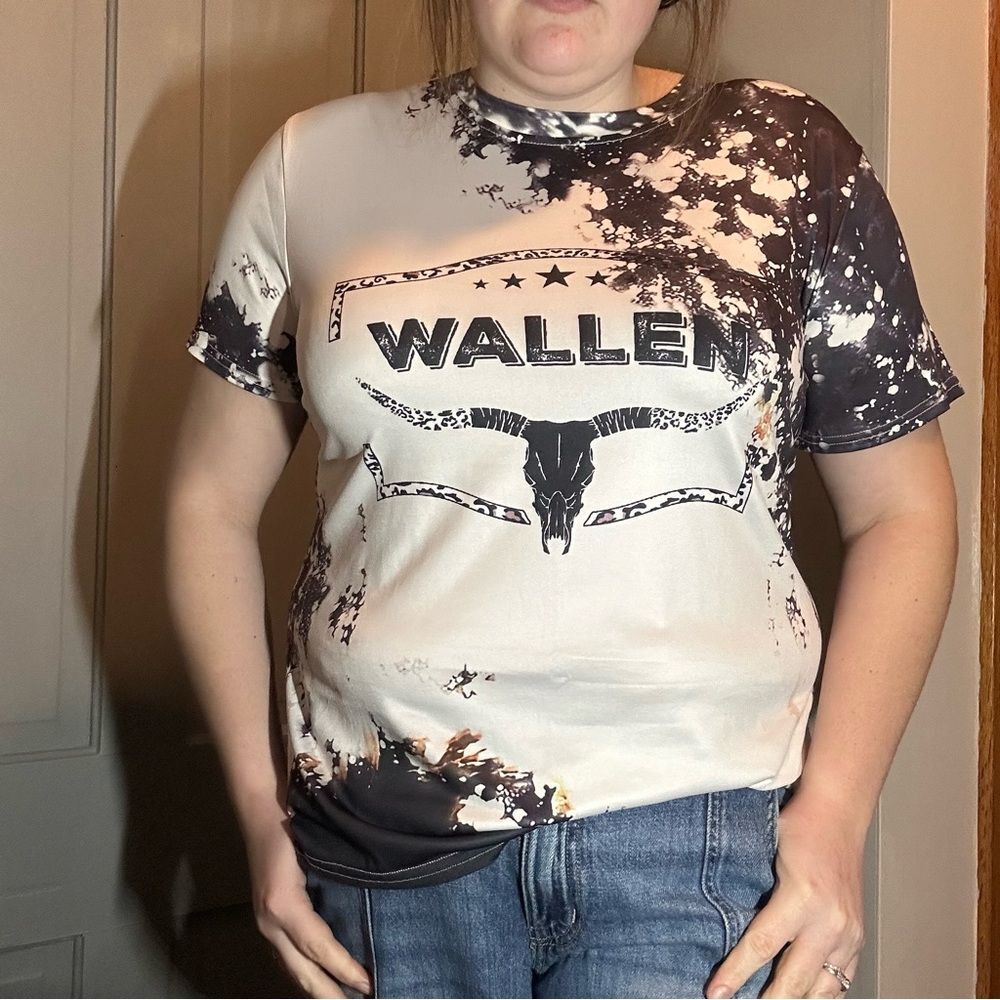 Morgan wallen graphic t shirt Black and White Women's Top 2XL